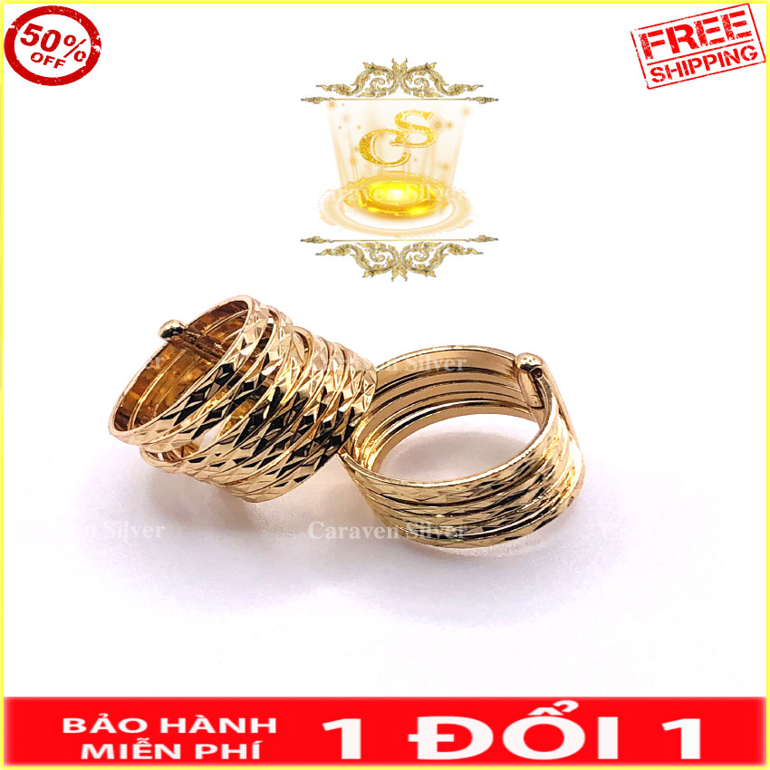 Nhẫn ximen nữ mạ vàng 18k - kiểu 7 chiếc, đơn giản mà sang trọng - Caraven silver - CS - nhẫn nữ,nhan nu,nhẫn nữ mạ vàng,nhan nu ma vang,nhẫn 18k,nhan 18k,nhan thoi trang,nhẫn thời trang