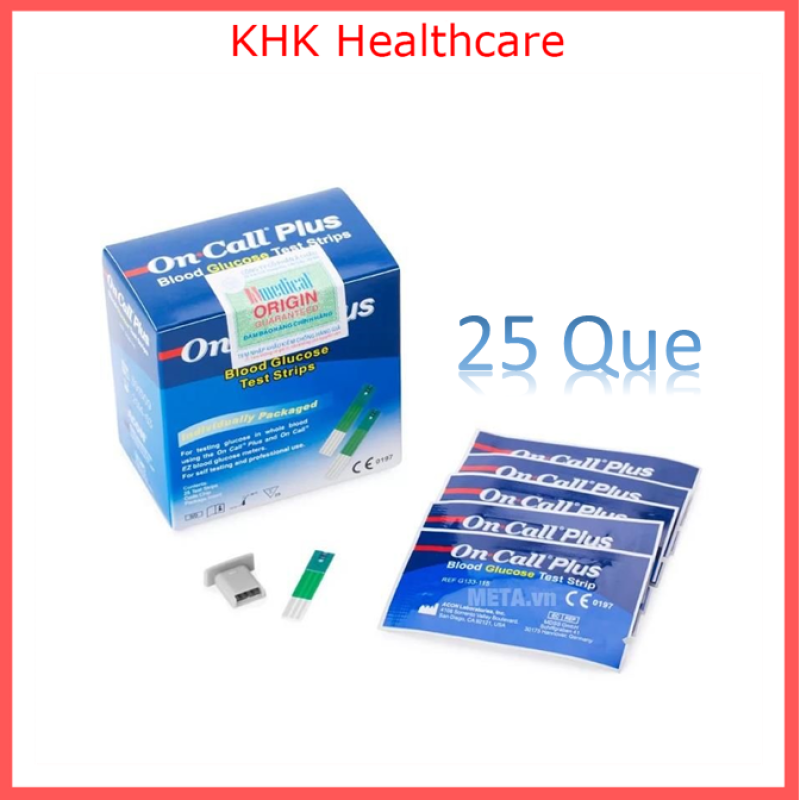 Que Thử Đường Huyết On Call Plus hộp 25 que date 2022 KHK Healthcare