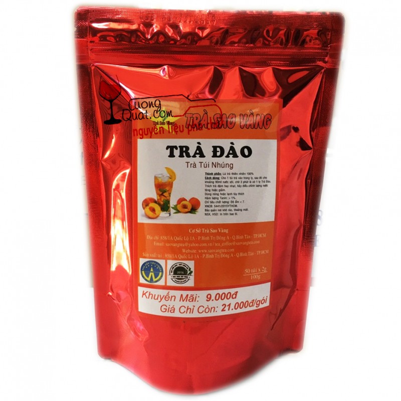 Trà Đào Sao Vàng (Túi Nhúng) gói 100gr nhiều vị ( Đào, Vải)