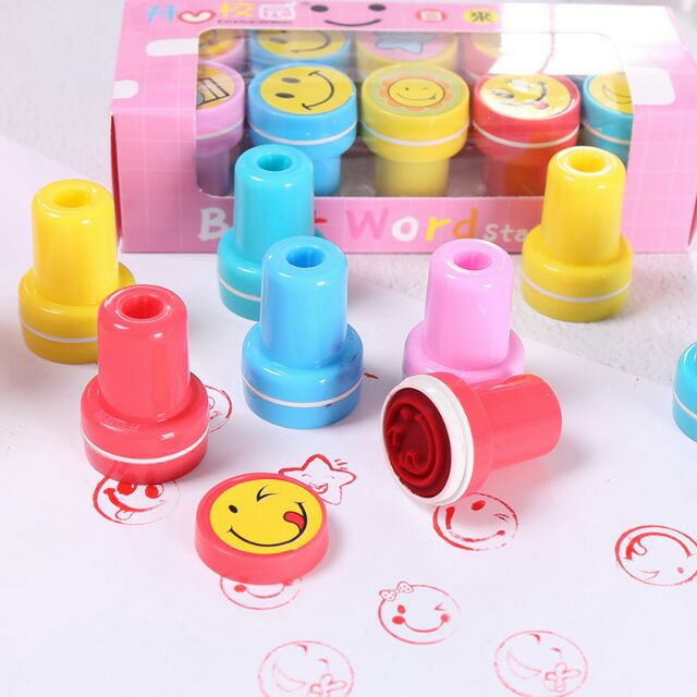 Bộ Con Dấu Hình Mặt Cười (Dùng Khen Học Sinh)