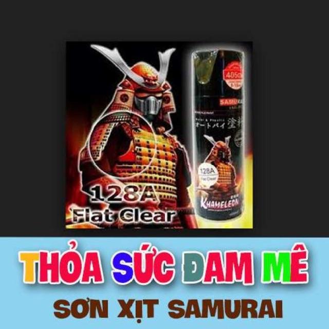 Chai sơn xịt sơn xe máy Samurai 128A màu trong mờ  Flat Clear
