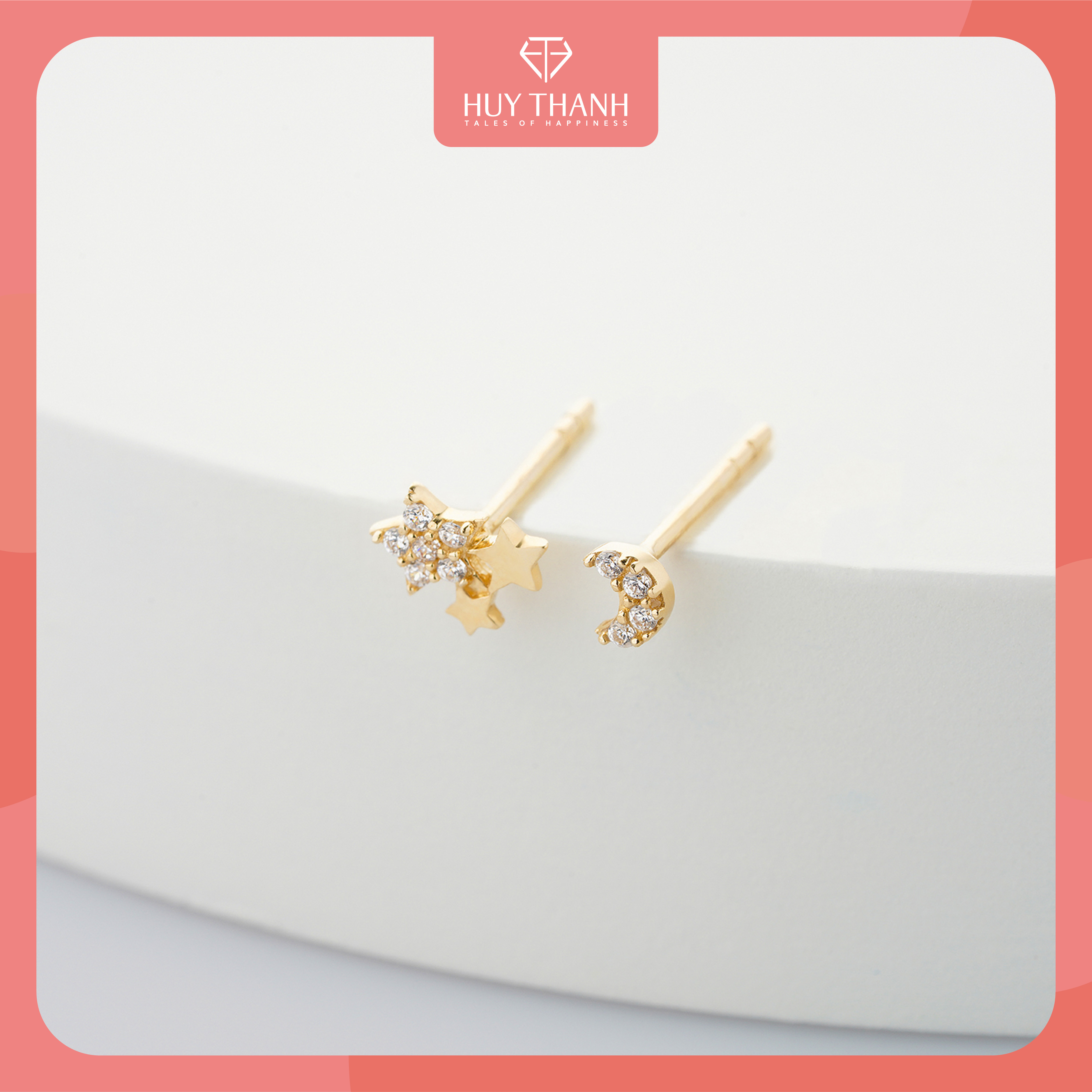 Bông tai nữ vàng 10k btam66 huy thanh jewelry