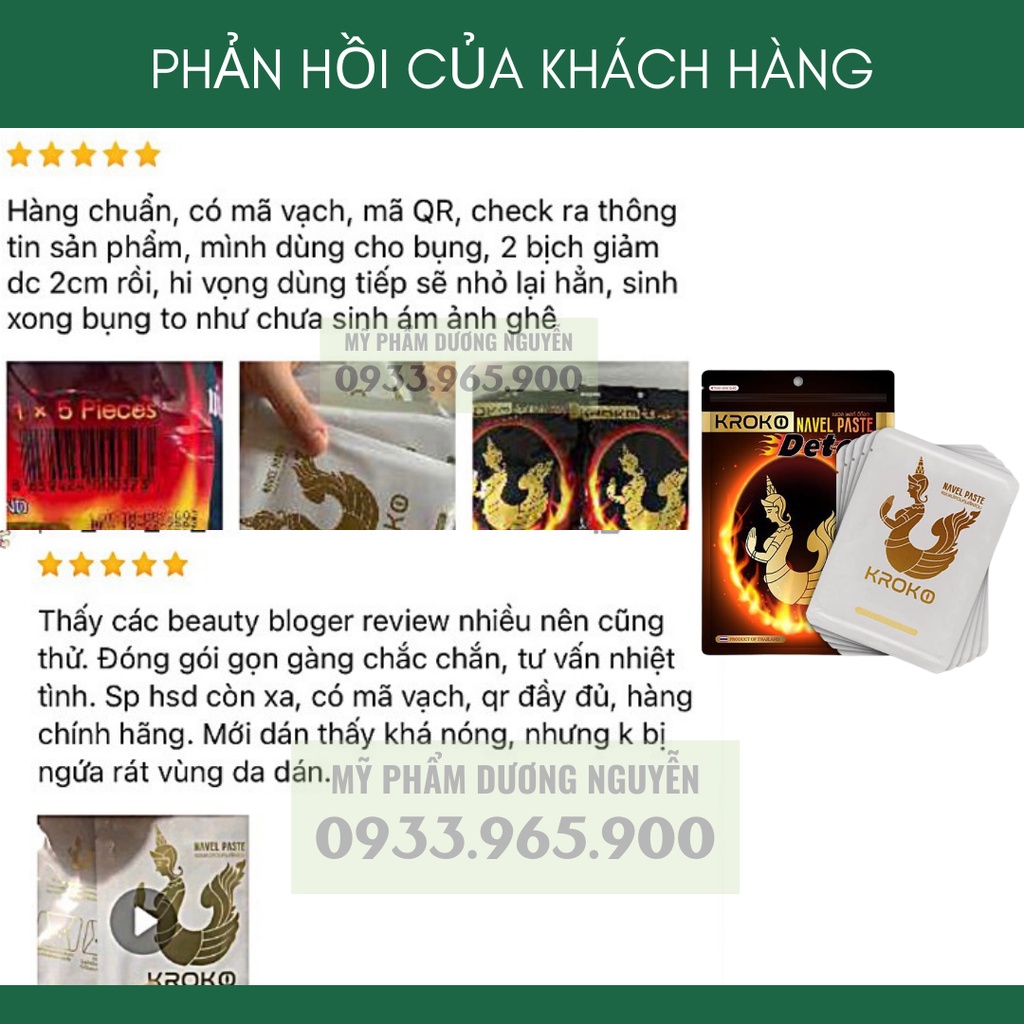 Miếng Dán Tan Mỡ Bụng Kroko Detox Thái Lan Navel Paste