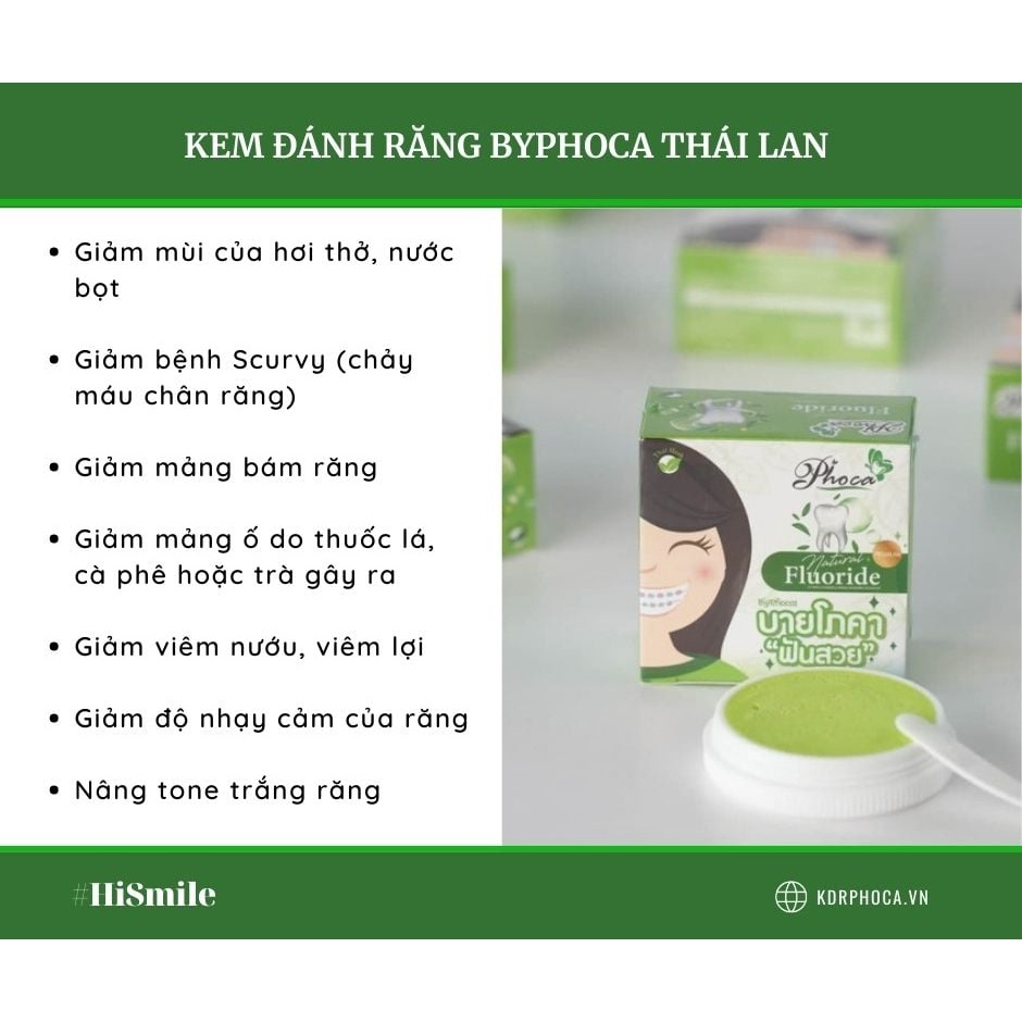 【nóng】 Kem trắng răng thơm miệng Phoca by ThaiLan 25g