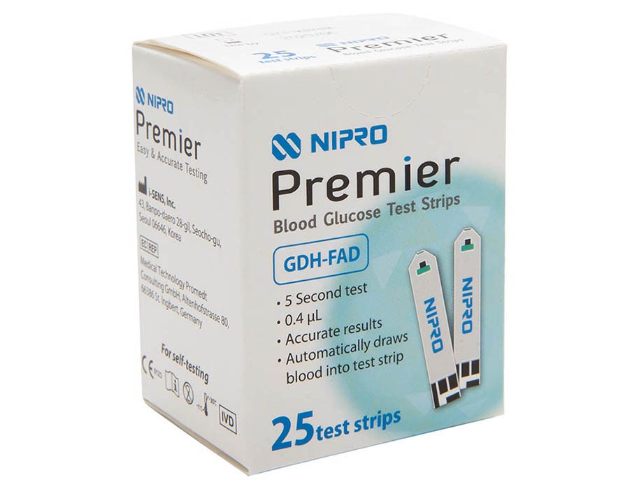 [HCM]Que thử đường huyết Nipro Premier α hộp 25 que