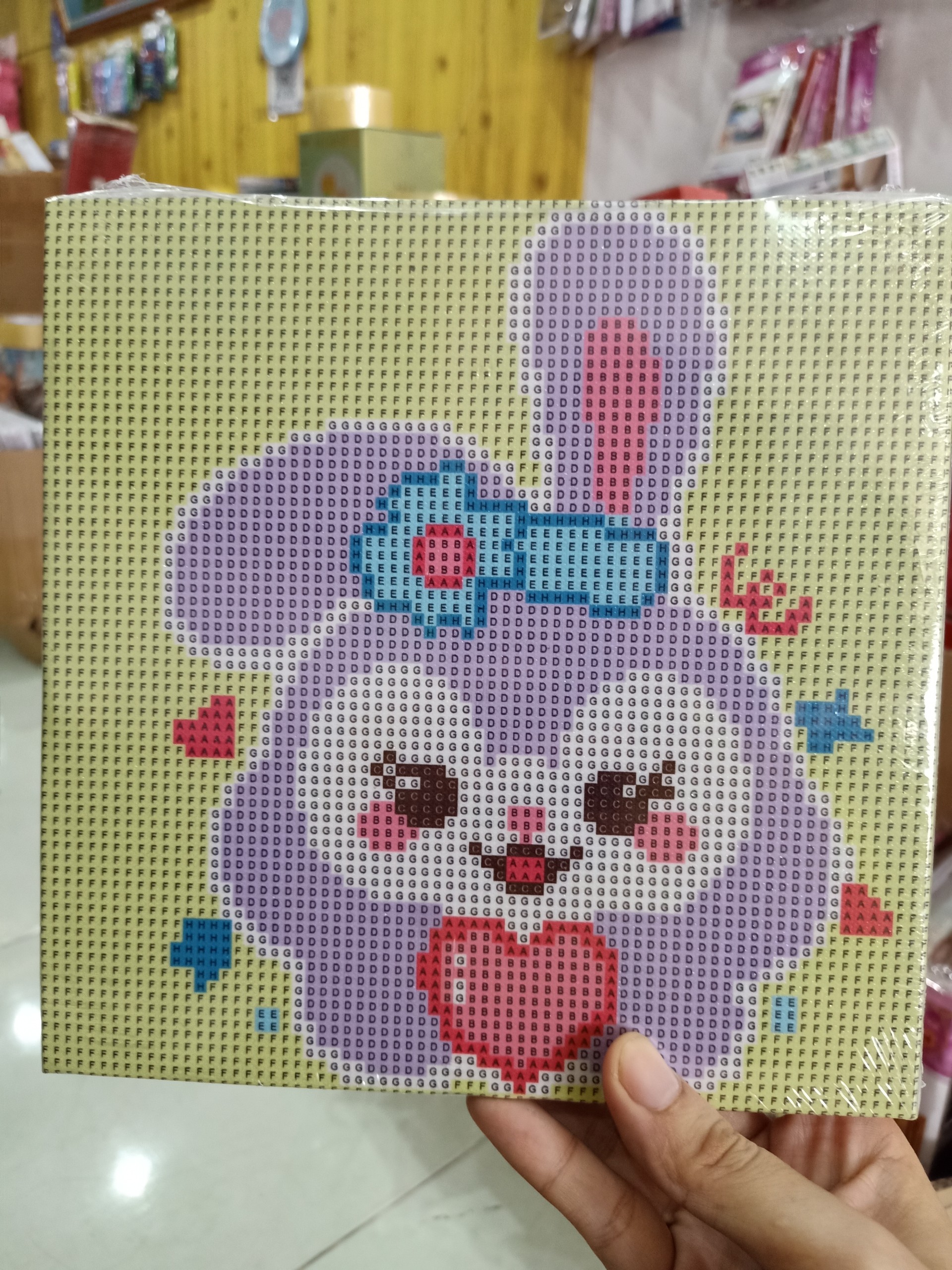 tranh đính đá khung gỗ tự làm 20x20 cm có nhiều mẫu cho bé cực kỳ dễ làm