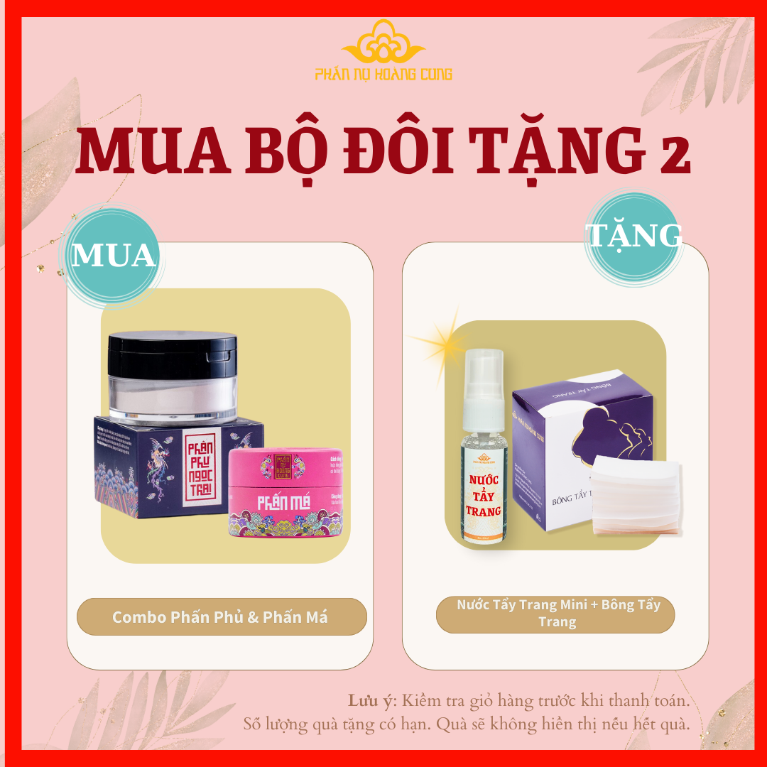 Bộ Đôi Phấn Phủ Ngọc Trai - Phấn Má Phấn Nụ Hoàng Cung
