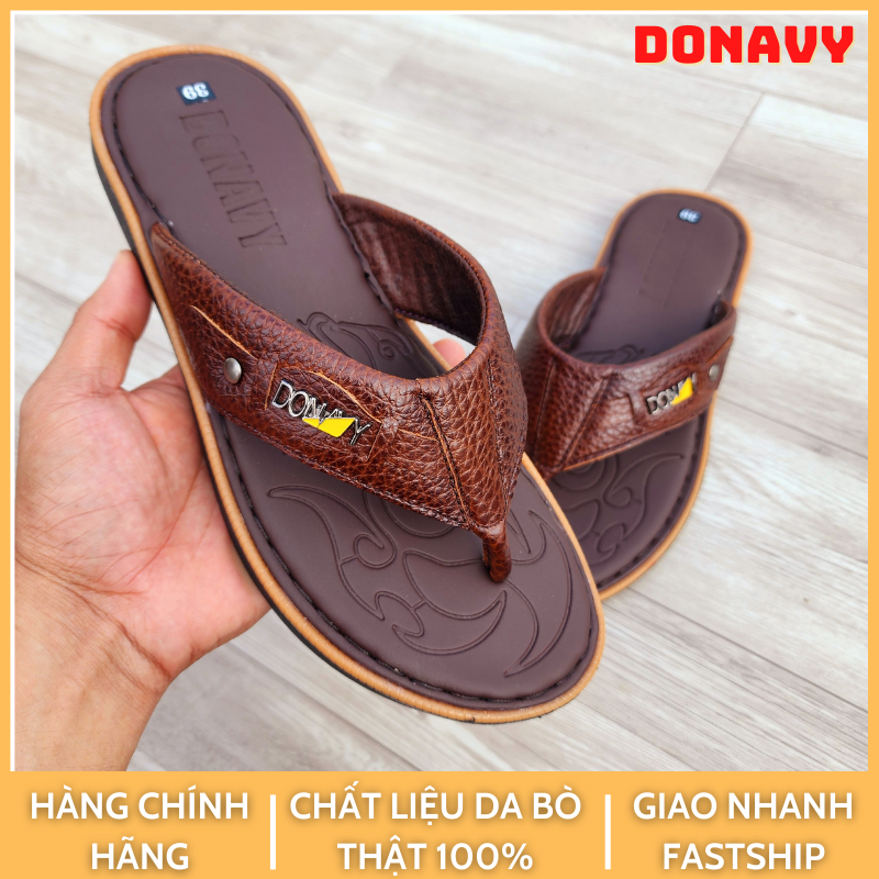 DÉP XỎ NGÓN NAM KIỂU MỚI, KHÂU ĐẾ DA BÒ 100% D.KLUC