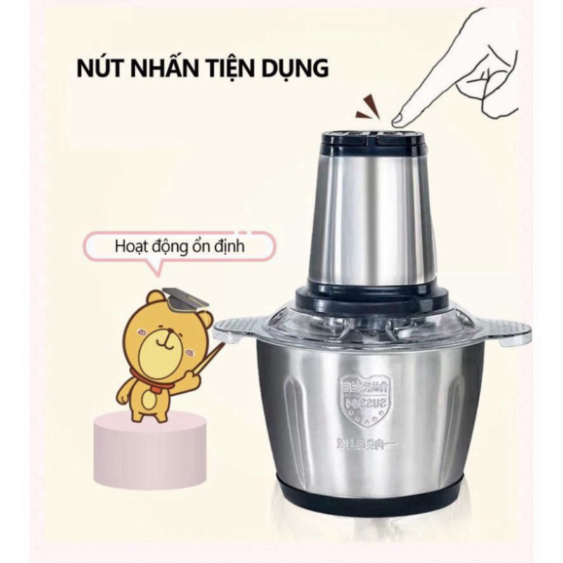 [HÀNG CÓ SẴN] Máy Xay Thịt Cối Inox 4 Lưỡi Đa Năng Siêu Sắc Bén.