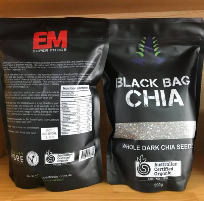 500gram Hạt Chia Đen Úc SEEDS BLACK BAG ( chuẩn hãng 100% )