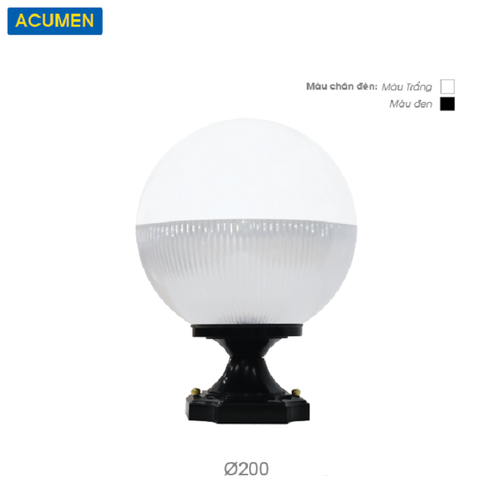 HCMĐÈN TRỤ CỔNG NGOÀI TRỜI TRÒN PHI 20CM ACUMEN