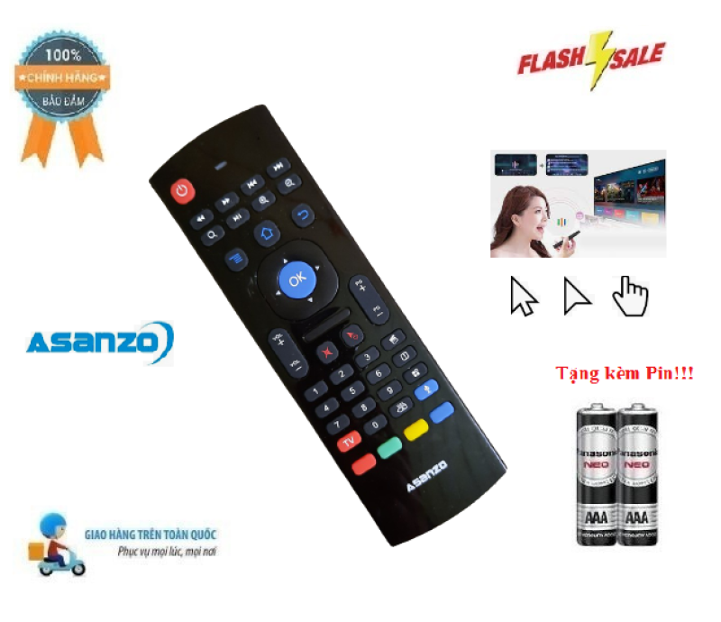 Bảng giá Remote Điều khiển TV Asanzo giọng nói kiêm chuột bay có bàn phím tiện lợi- Hàng chính hãng 100% Tặng kèm Pin!!!