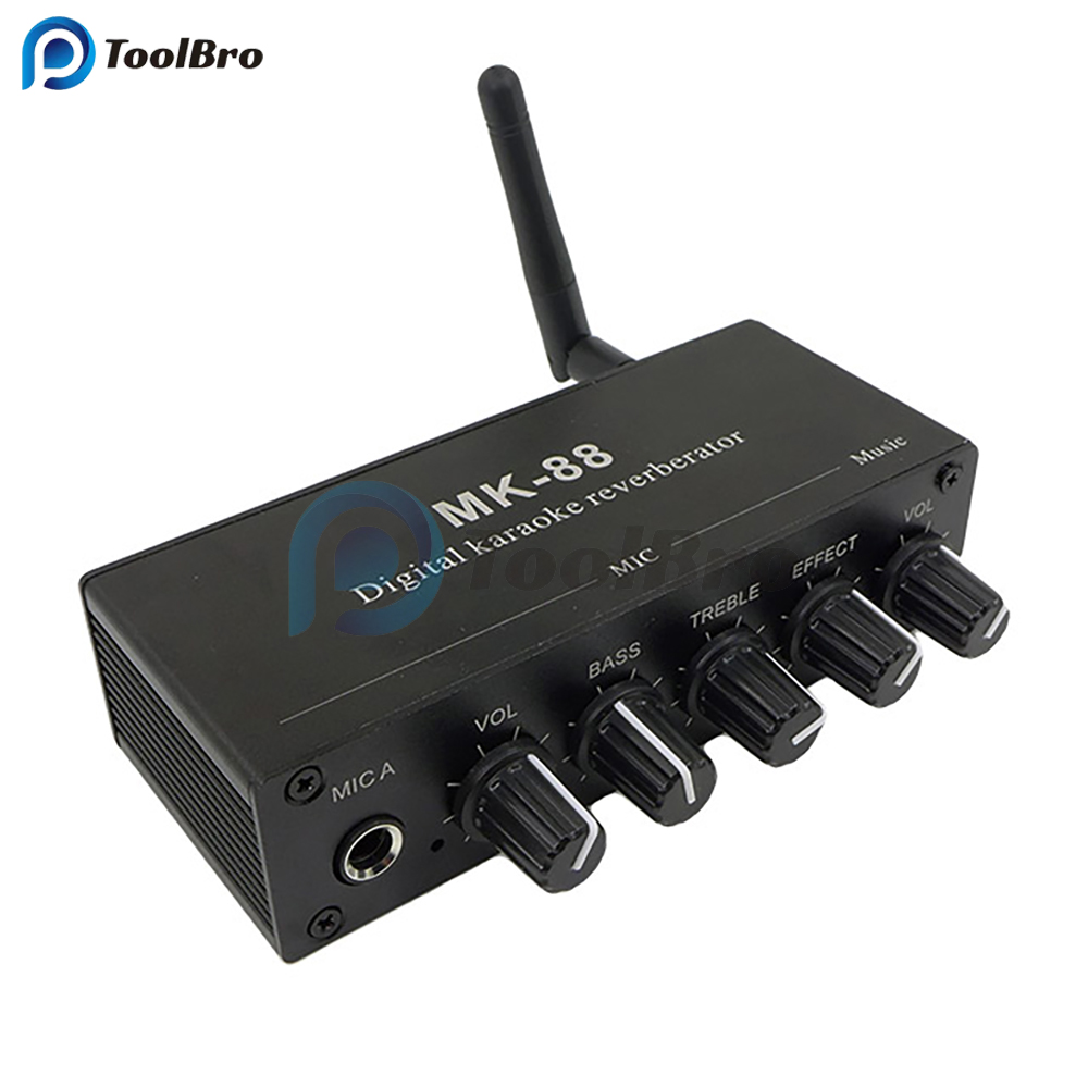 Kỹ thuật số karaoke reverberator Bluetooth 5.0 AUX Microphone mic Reverb hiệu ứng đồng trục giải mã khuếch đại âm thanh mixer Board cho xe hơi