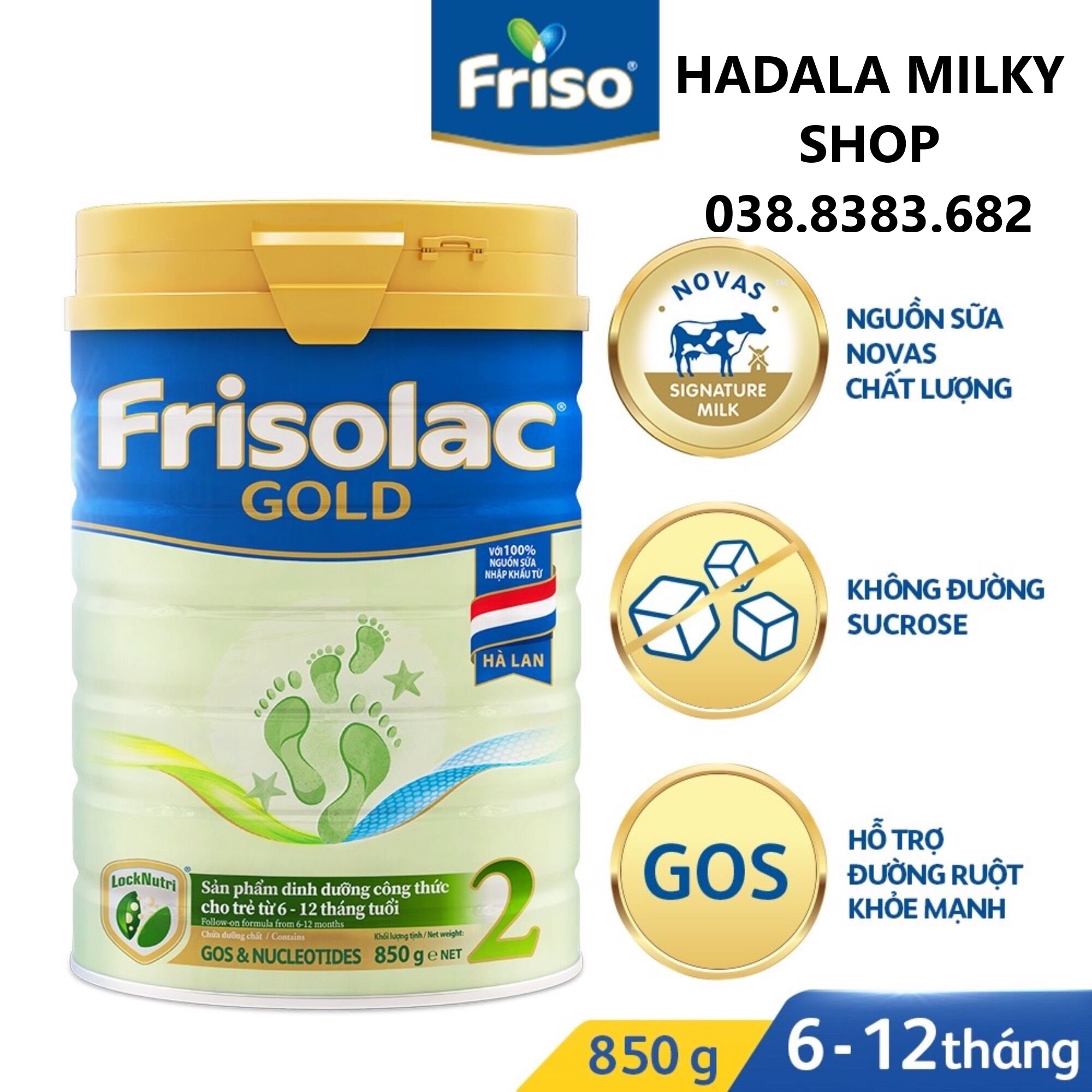 Sữa Bột Frisolac Gold số 1-2-3-4 850g [Hadala Milky Shop]