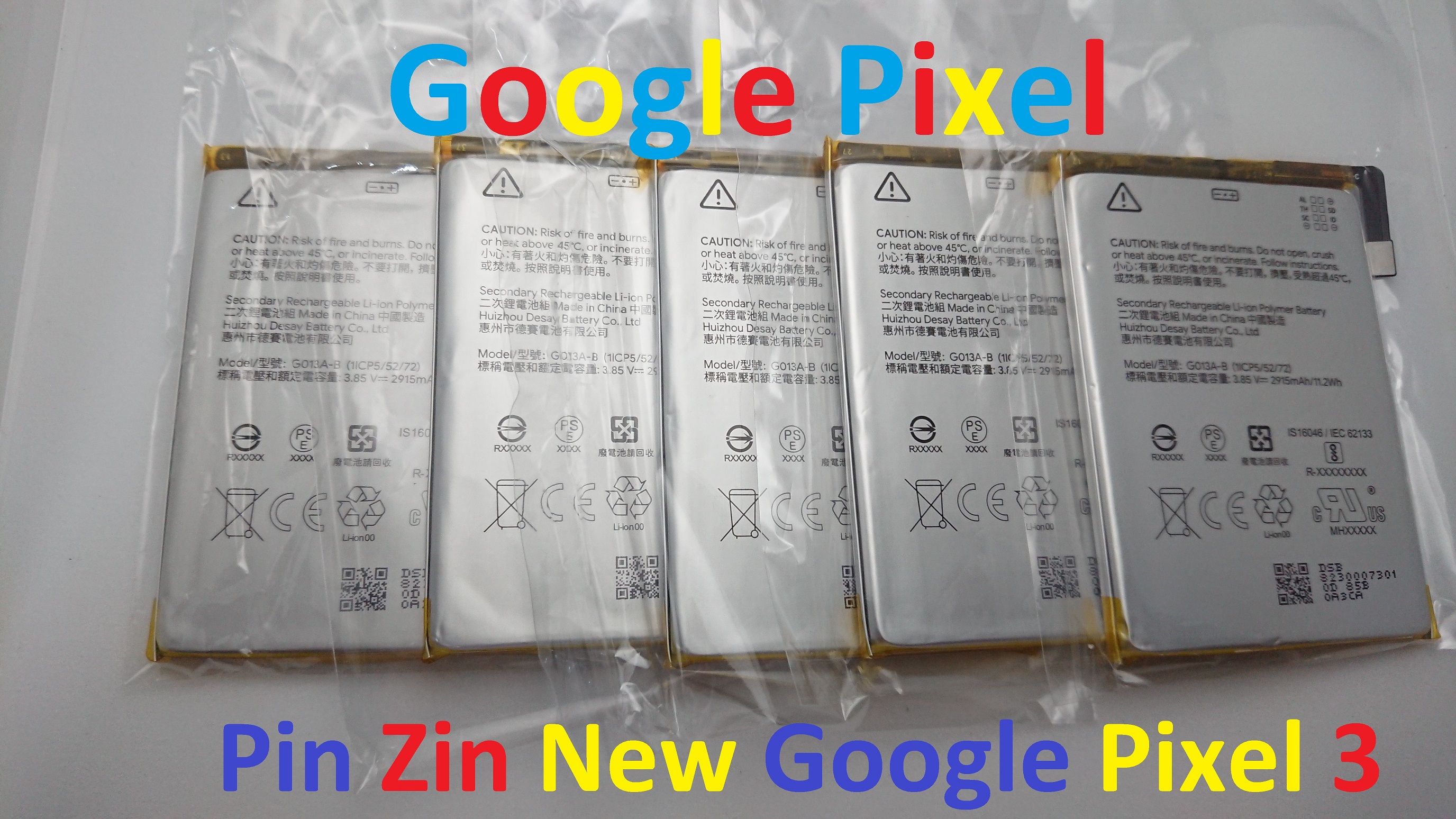 PIN ZIN NEW-ORIGINAL BATTERY GOOGLE PIXEL 3 : G013A-B
