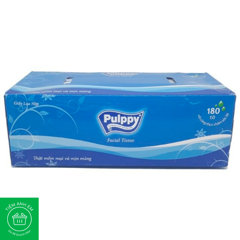 Khăn giấy lụa Pulppy 2 lớp Hộp 180 tờ (giao màu ngẫu nhiên)