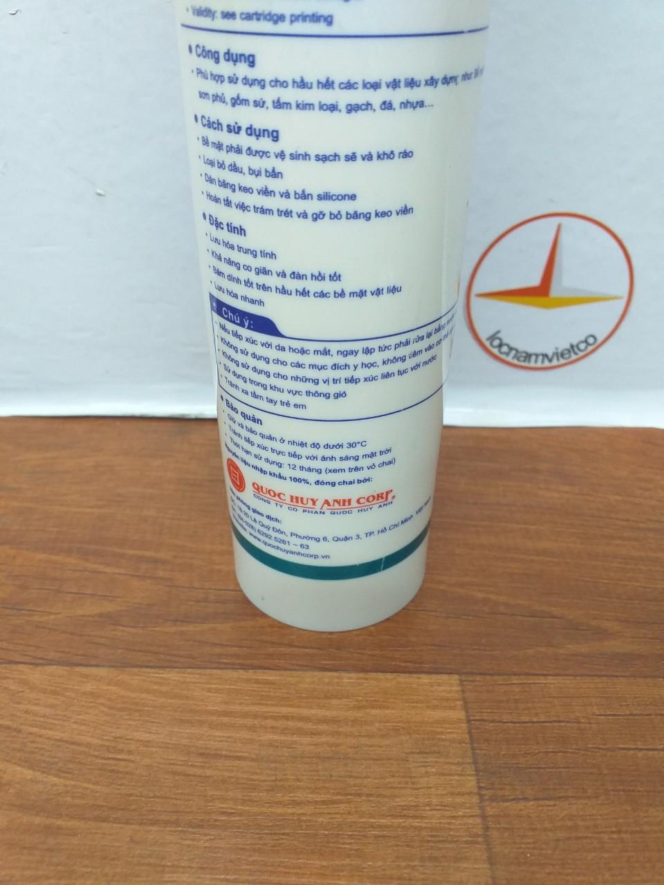 Keo Silicon Apolo A500( xám, đen, trắng trong, trắng sữa) 300ml