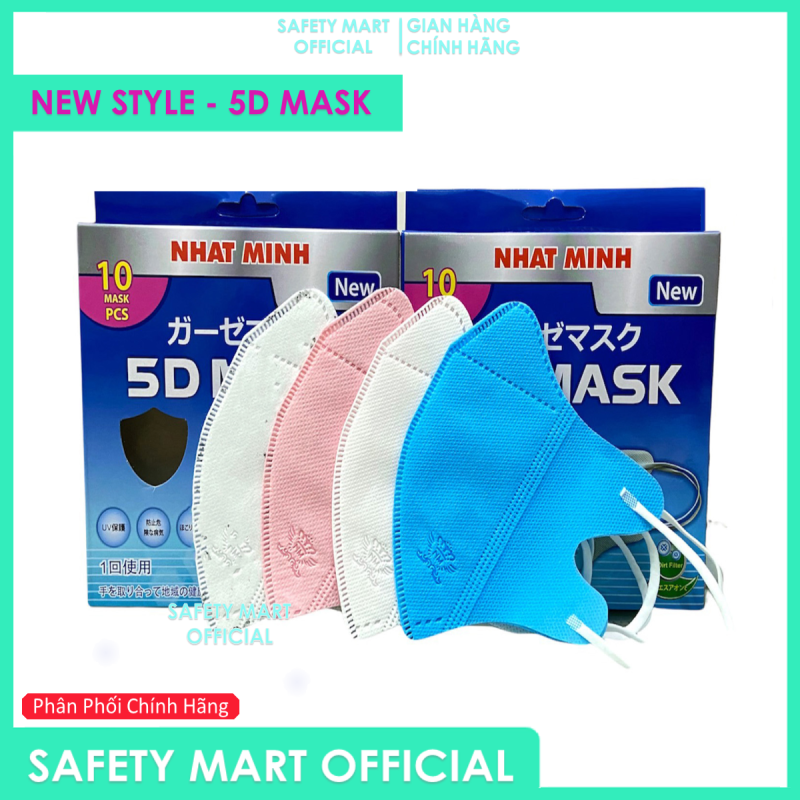 Hộp Khẩu Trang 5D Mask 4 Lớp Kháng Khuẩn Công Nghệ Nhật Bản Ngăn Ngừa Virus Bụi Mịn PM2.5 Chống ô nhiễm không khí - Hàng Chính Hãng SAFETY MART OFFICIAL