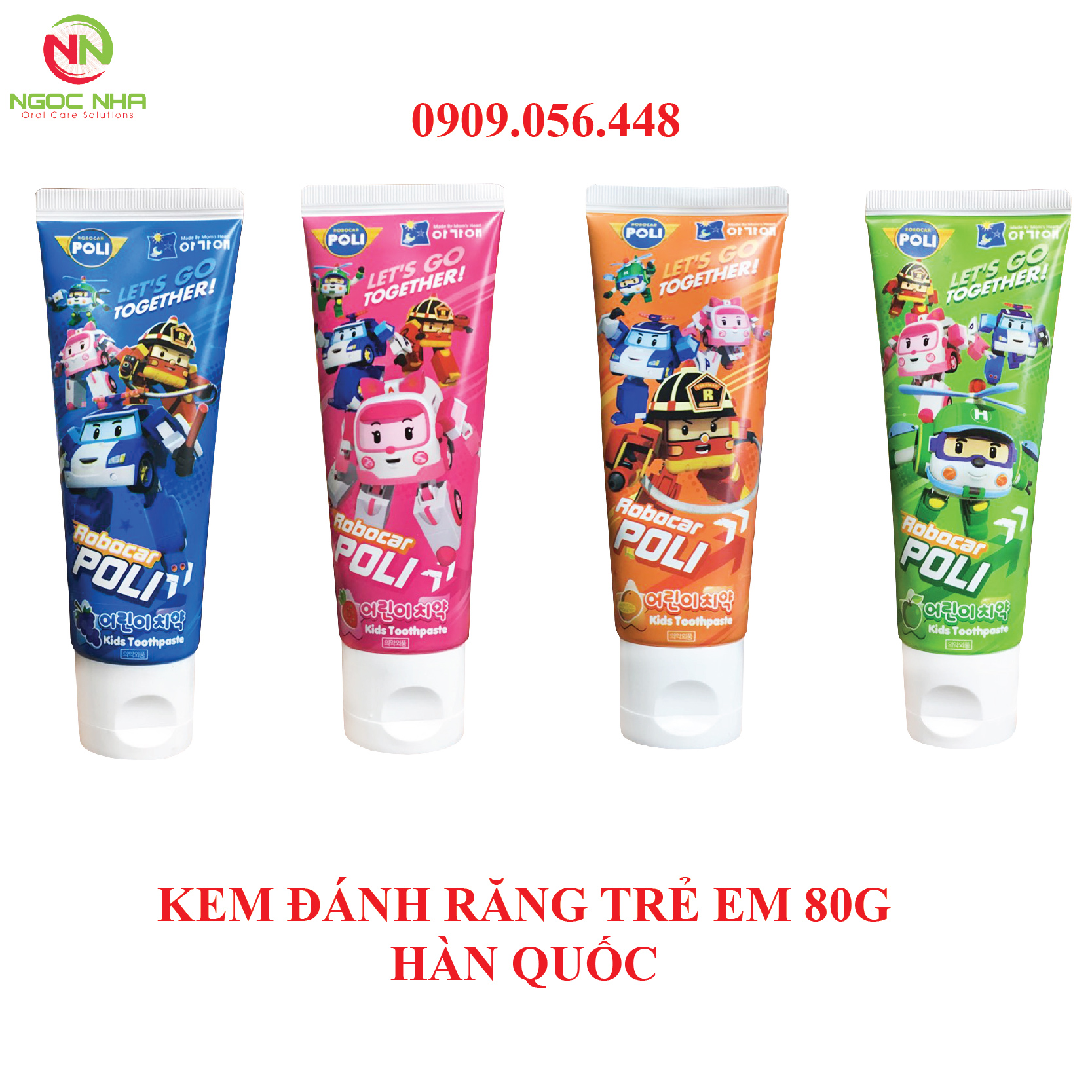 Kem đánh răng trẻ em Cao cấp Robocar POLI 80g - Hàn Quốc