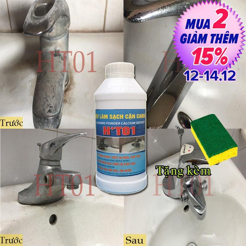 Chất tẩy cặn can xi trên inox và kim loại H+T01 tẩy ố mốc thiết bị inox, tẩy ố mốc inox, gỉ inox, vòi tắm hoa sen, vòi nước sạch bay 99.99%
