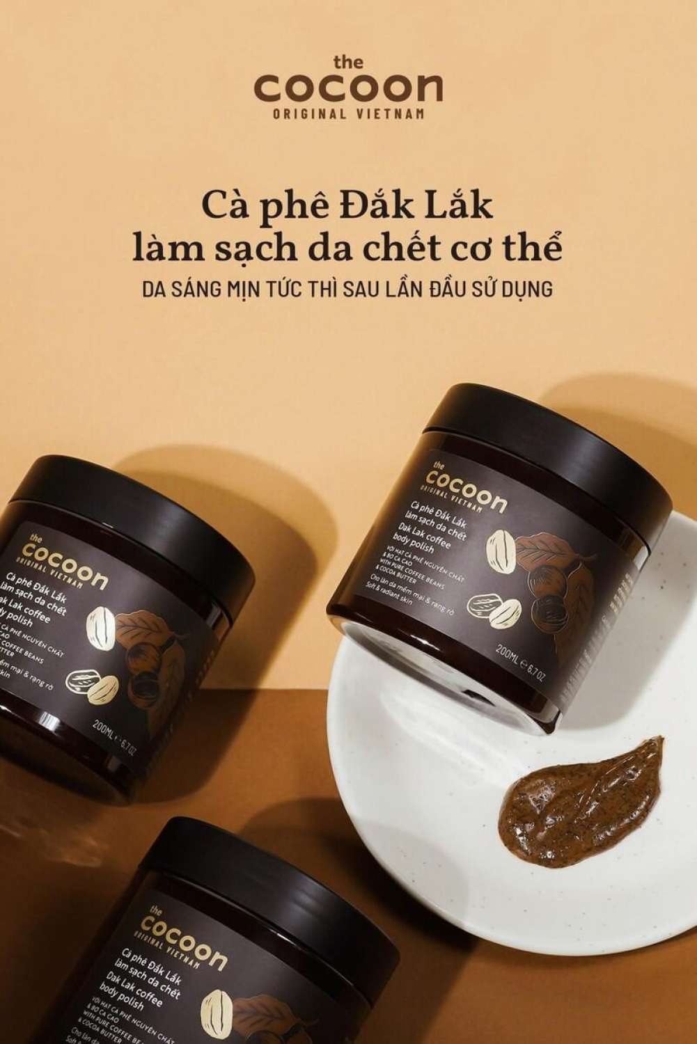 Tẩy Da Chết Cocoon Cà Phê Đắk Lắk nguyên chất 200ml