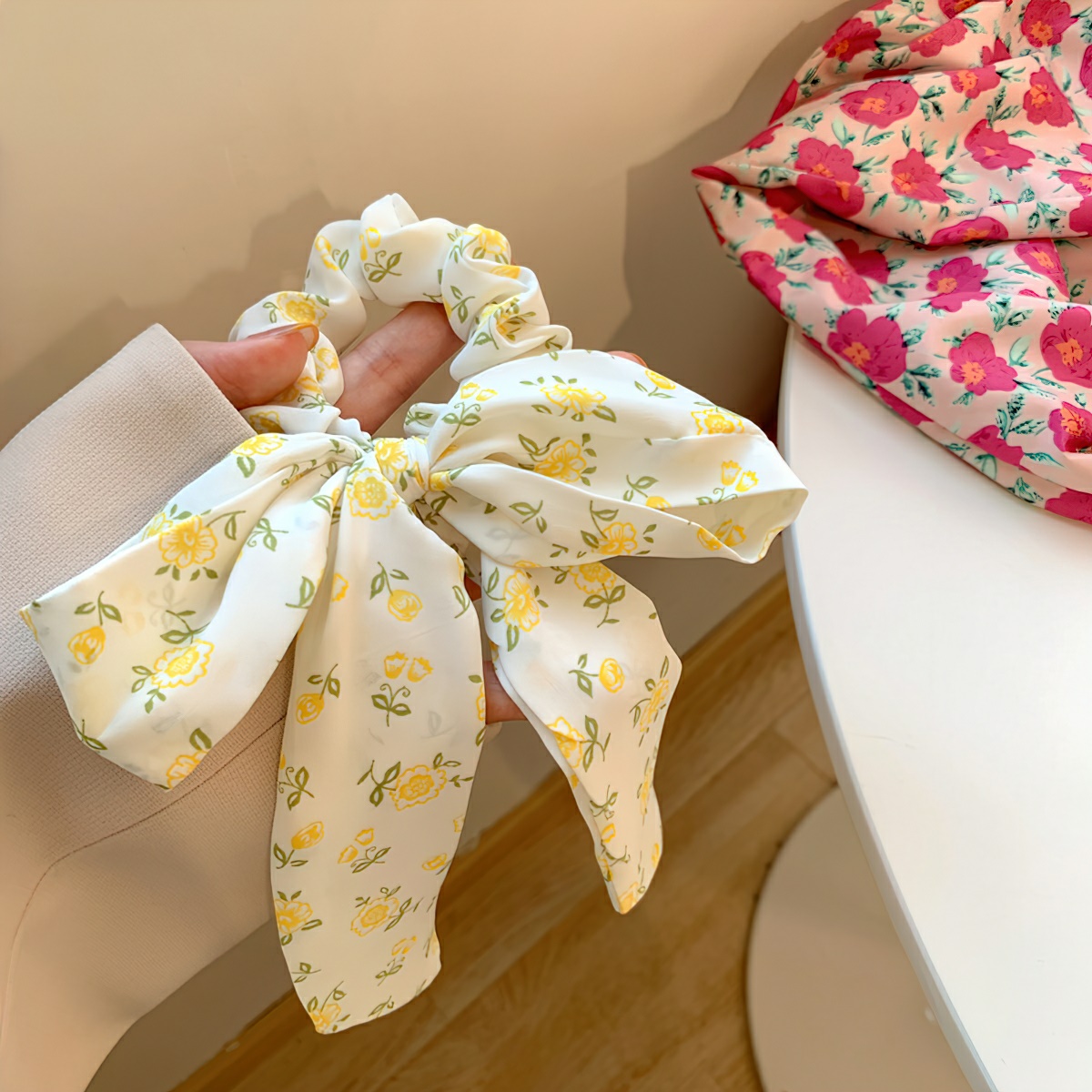 Dây buộc tóc thắt nơ vải lụa dài đa năng phong cách Hàn Quốc - SHOPER