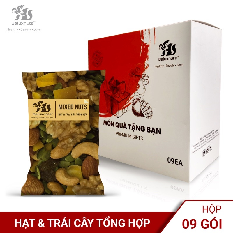 Hộp 9 gói mixed nuts 40g deluxnuts