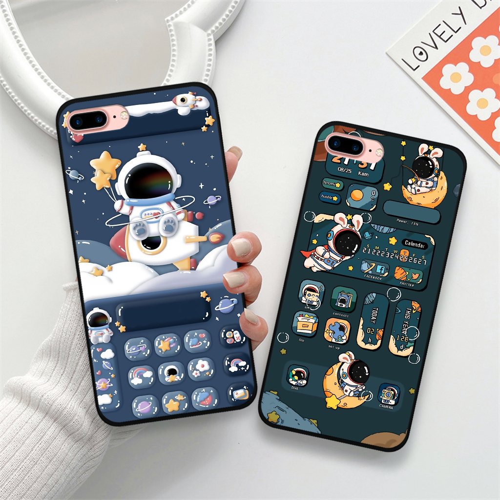 Ốp lưng iphone 7 plus/ 8 plus hình vũ trụ, gấu đáng yêu