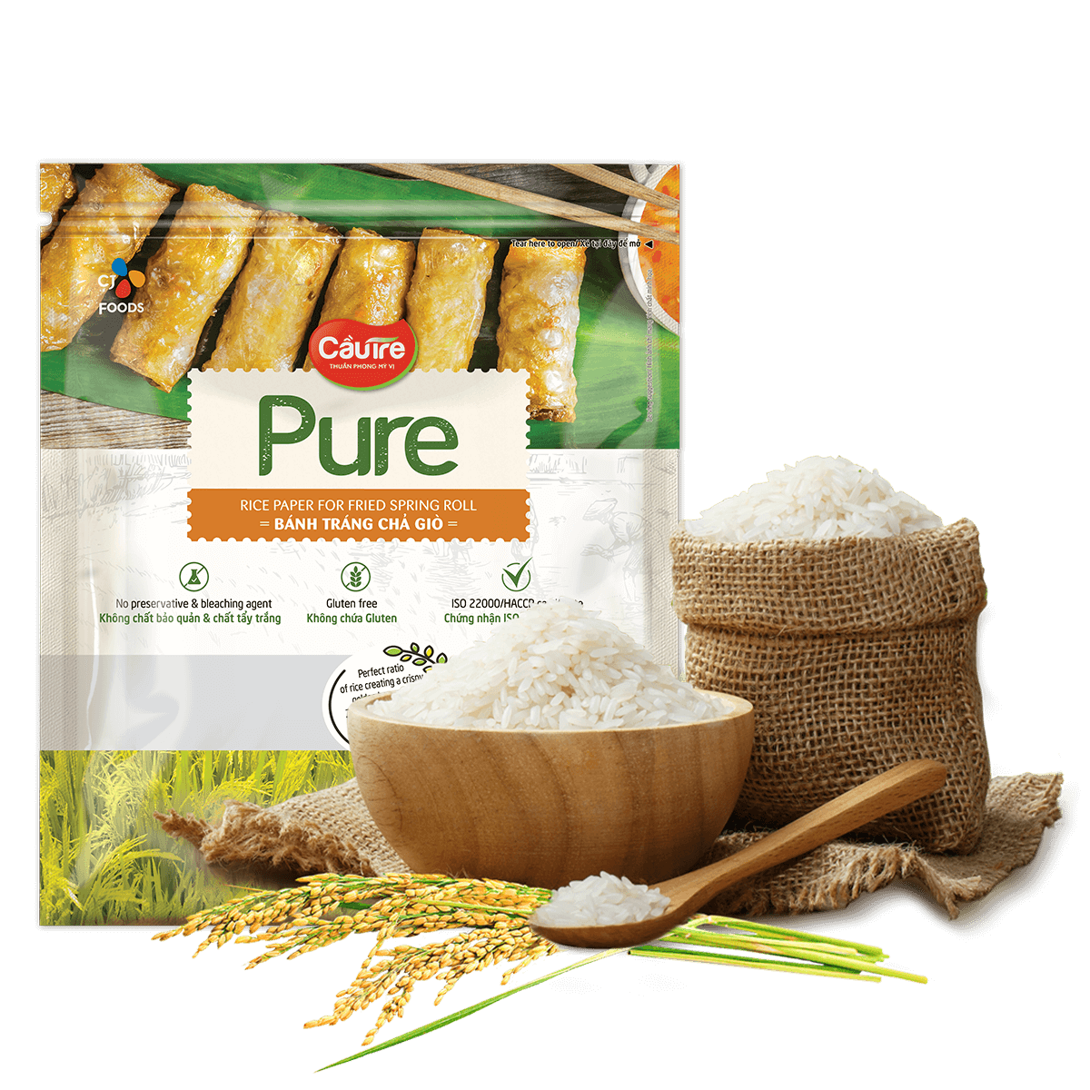 Cầu Tre Pure bánh tráng chả giò 280g