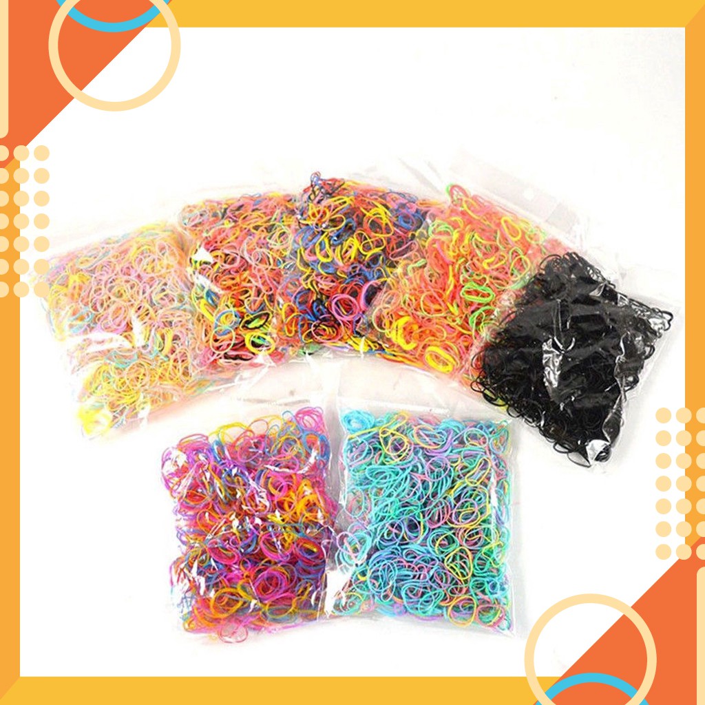 Set 500 dây thun(chun) cột tóc nhiều màu, phụ kiện tóc nữ.