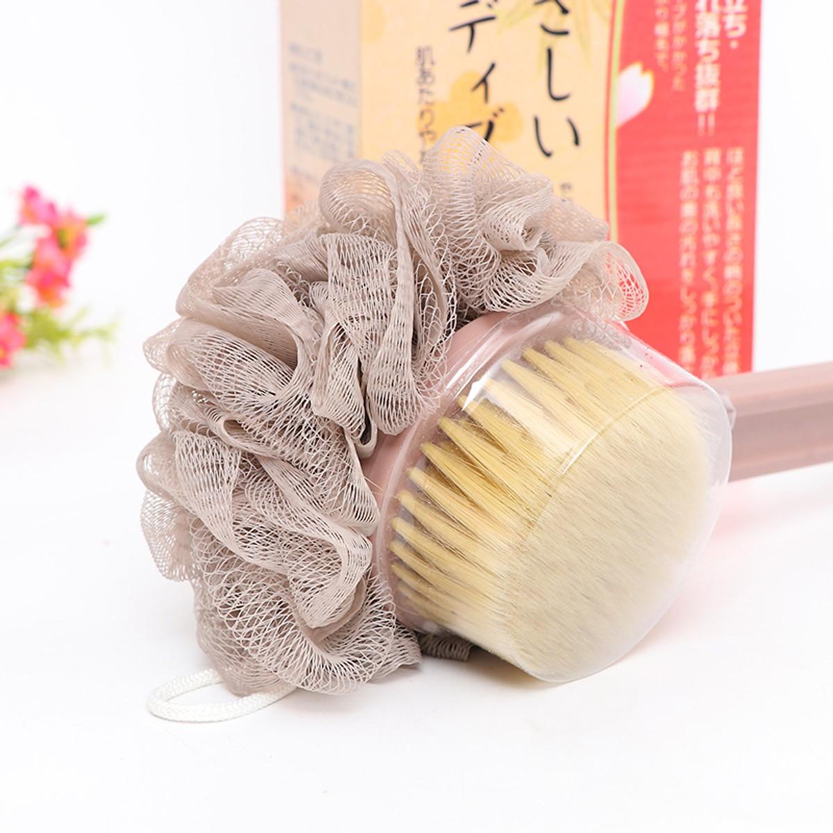 BÀN CHẢI CỌ CHÀ LƯNG CAO CẤP - BÀN CHẢI KÈM BÔNG TẮM KỲ LƯNG XUẤT NHẬT XỊN