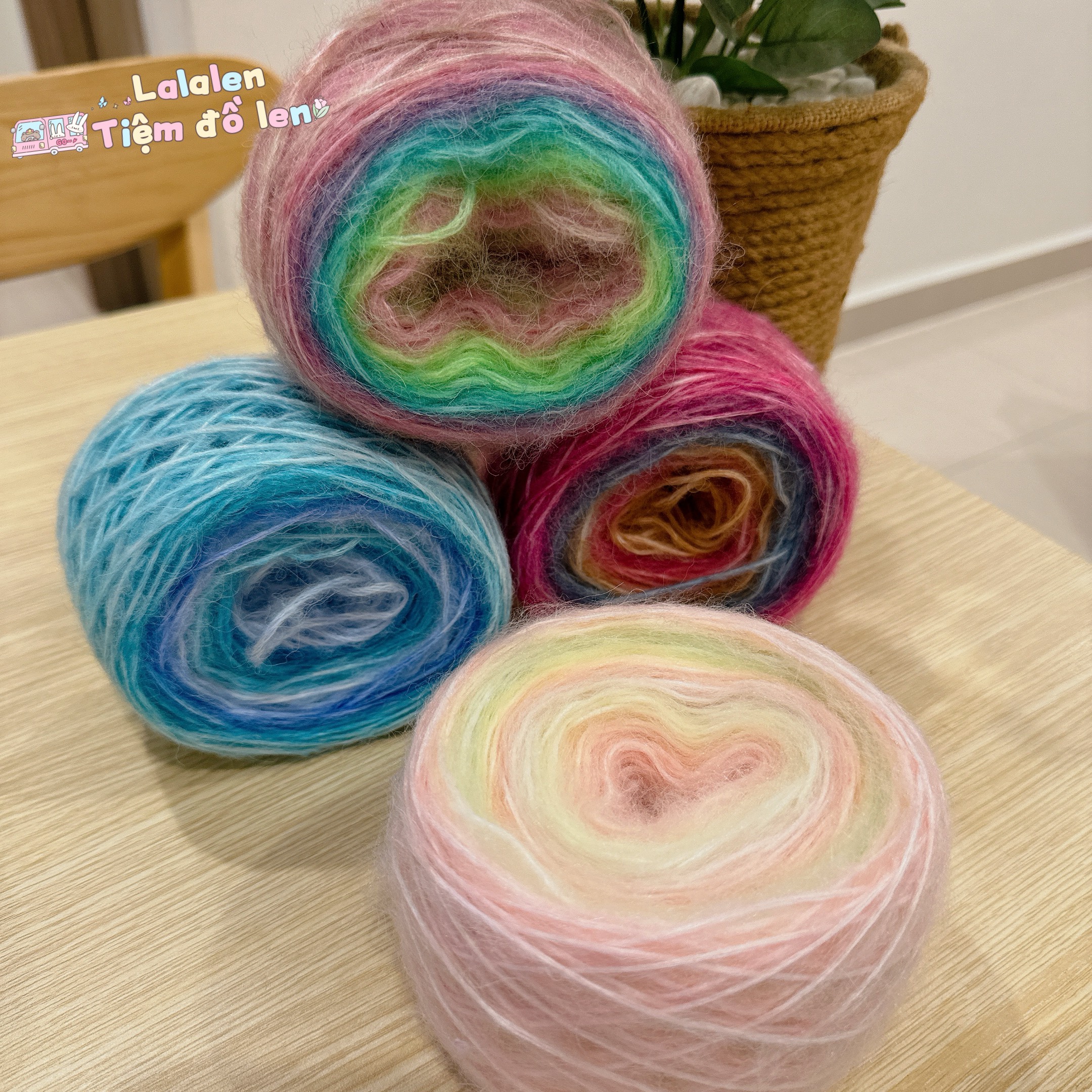 Len Mohair Loang Cầu Vồng - Cuộn 50gr