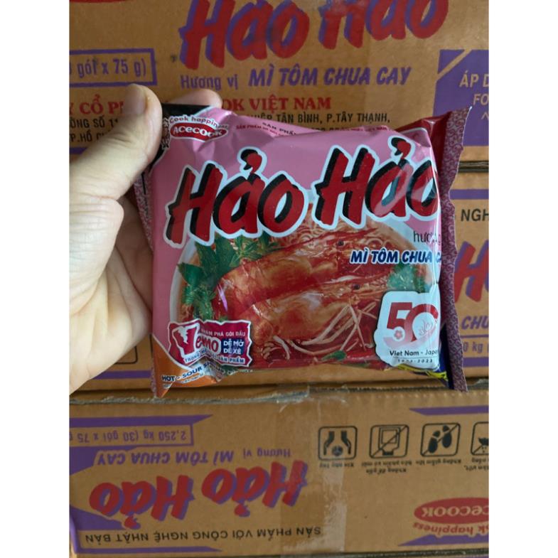 thùng 20 gói mì hảo hảo chua cay.