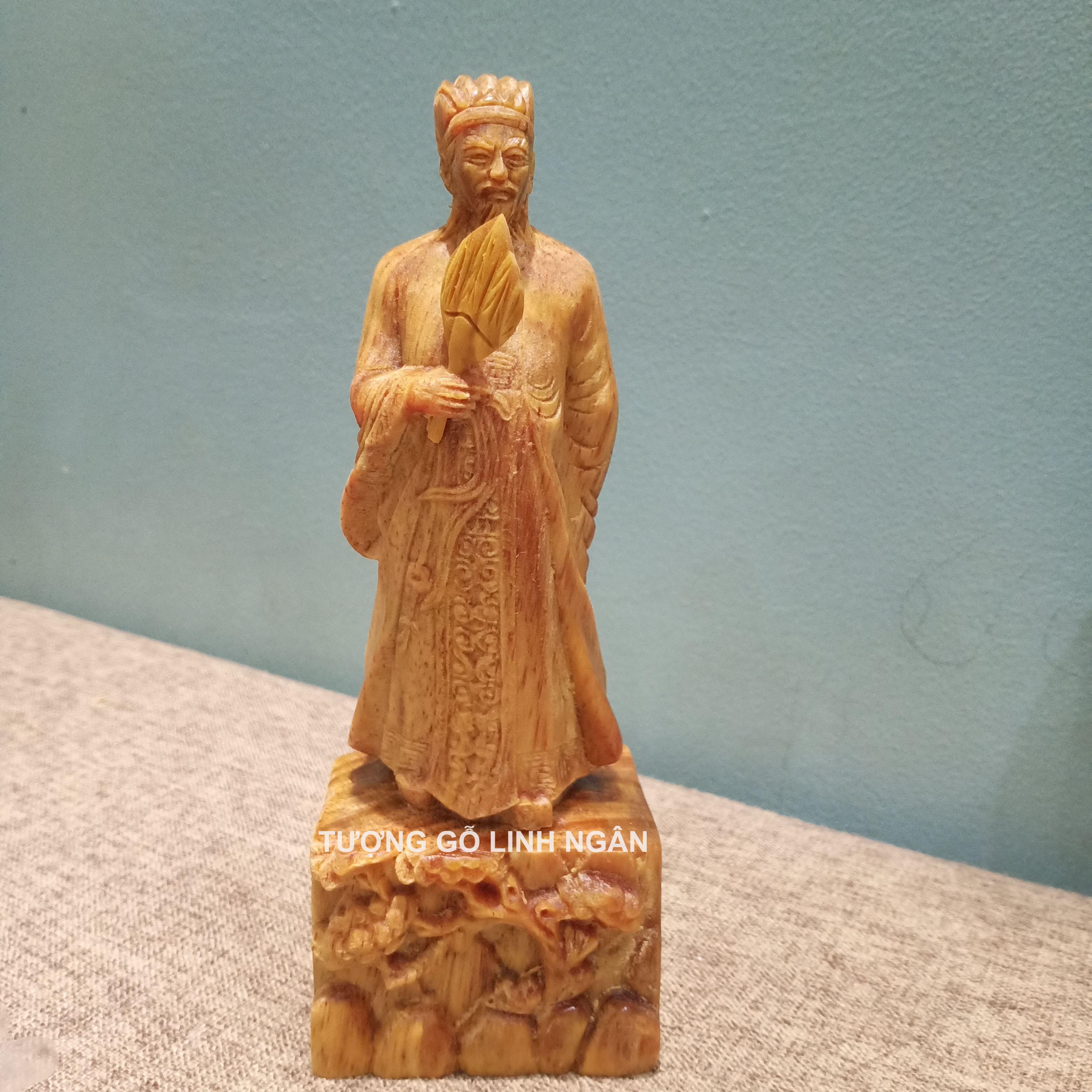 Tượng khổng minh cao 20 cm gỗ huyết long