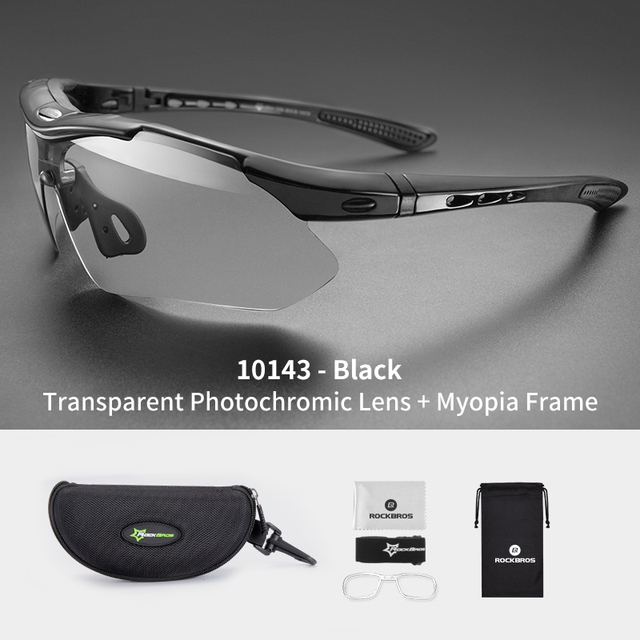 ROCKBROS Kính râm đi xe đạp Photochromic Kính râm đi xe đạp leo núi trọng lượng nhẹ Kính chống tia UV400 dành cho xe đạp đường trường với phụ kiện đi xe đạp khung cận thị
