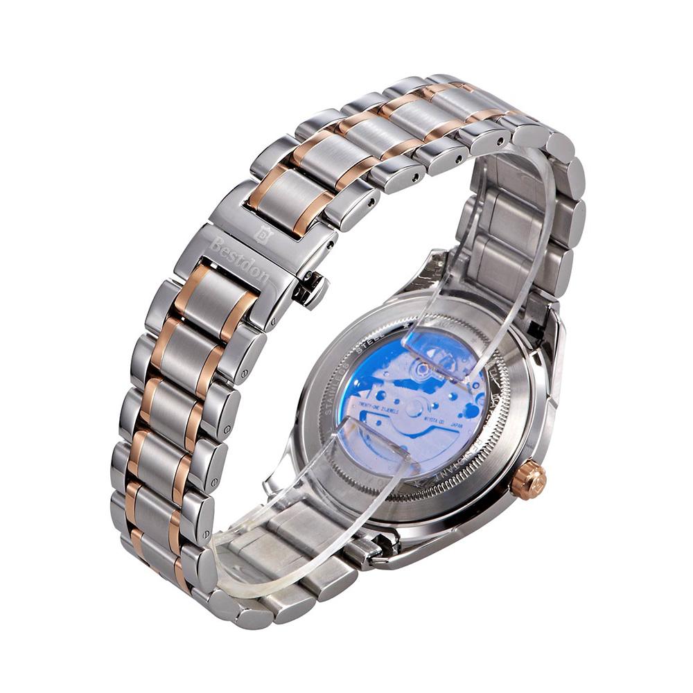 Đồng hồ cơ Automatic nam dây thép không gỉ Bestdon BD7715G (Bạc)