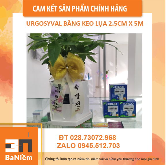 Băng keo lụa URGO SYVAL 1,25X5M; 2.5CM X5M