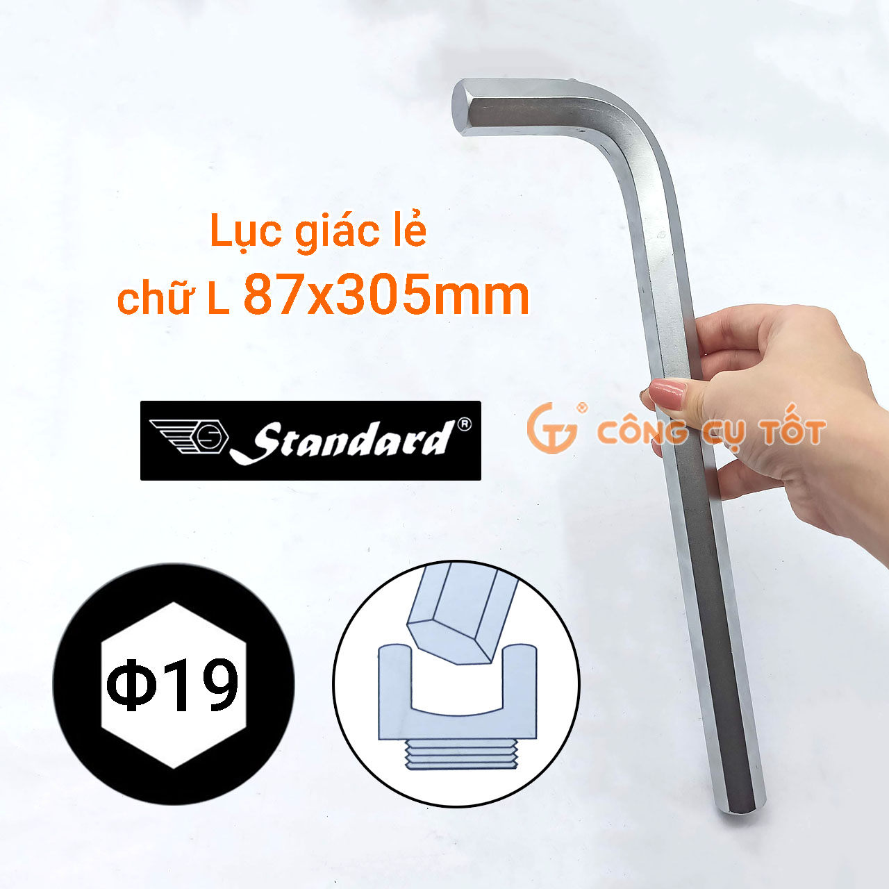 Lục giác lẻ Standard chữ L  12 - 19 mm