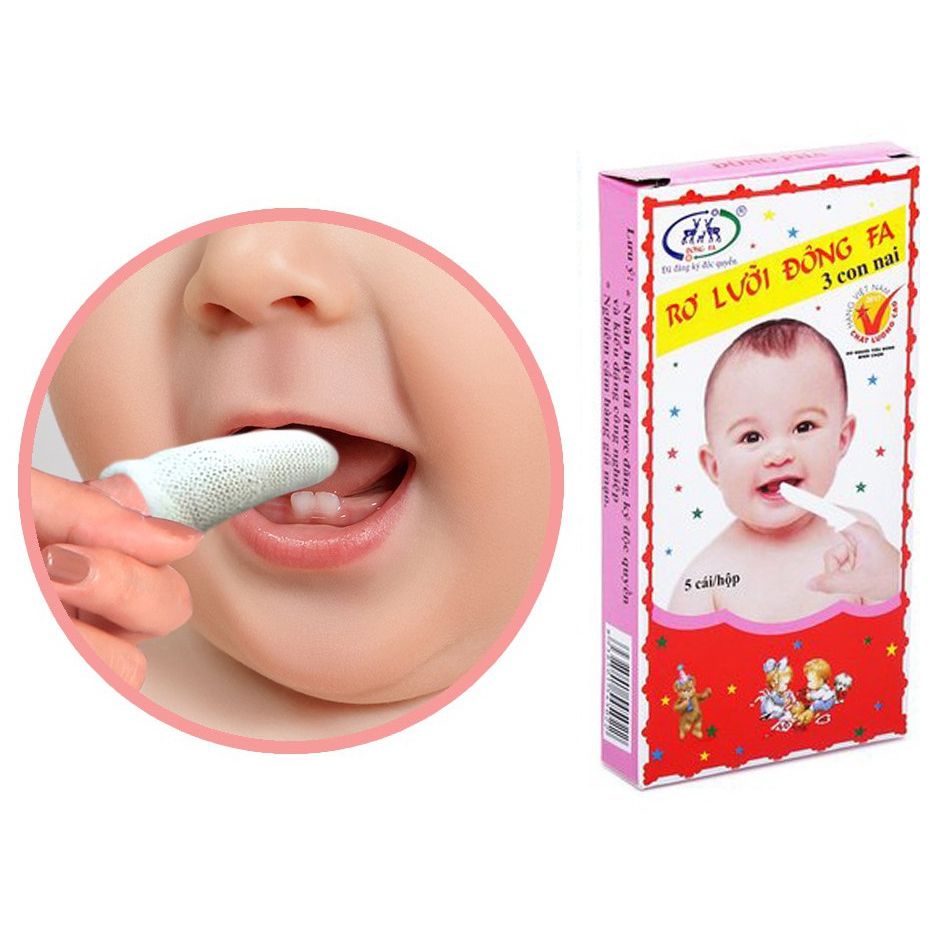 Combo 10 hộp rơ lưỡi Đông Pha vệ sinh miệng cho bé (10 hộp 50 cái)