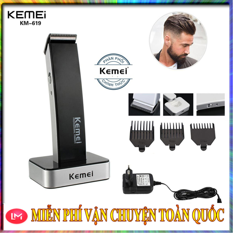 Tông đơ cắt tóc nam, Tăng đơ cắt tóc Kemei KM-619 -AL thông minh, mũi dao cắt sắt, an toàn cho người sử dụng, SALE lớn lên đến 50% Bảo Hành 1 Đổi 1 Toàn Quốc giá rẻ