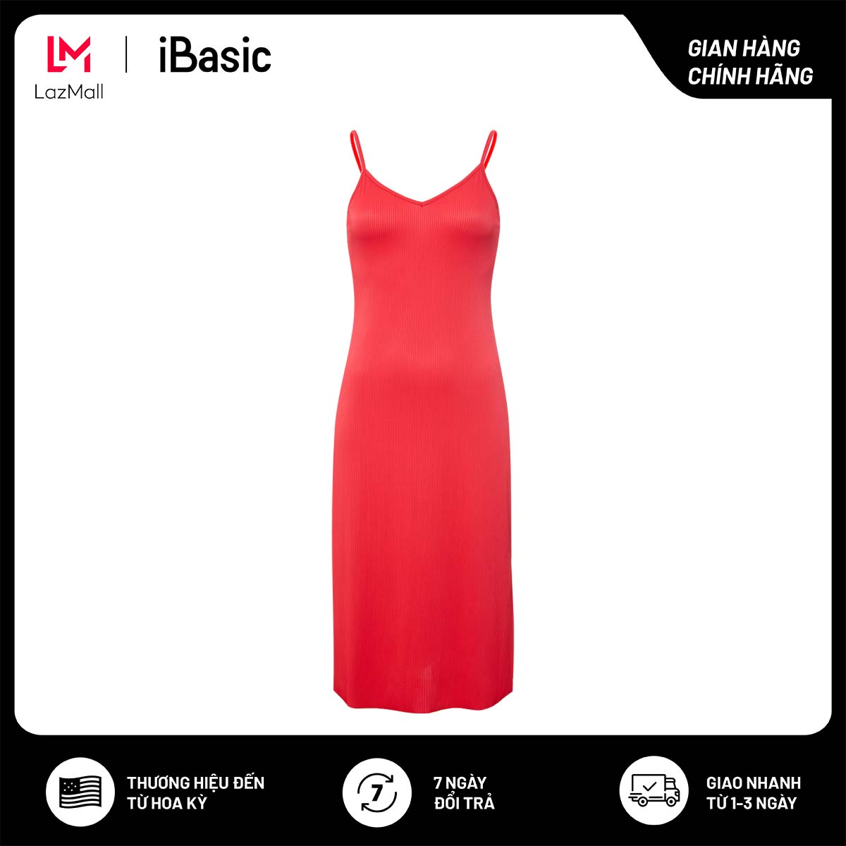 Đầm ngủ nữ hai dây lưng mở U iBasic SW061