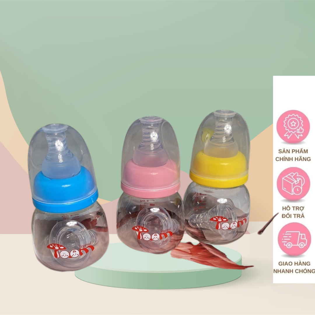 Bình sữa sơ sinh Toom 60ml siêu dễ thương(có tặng núm)