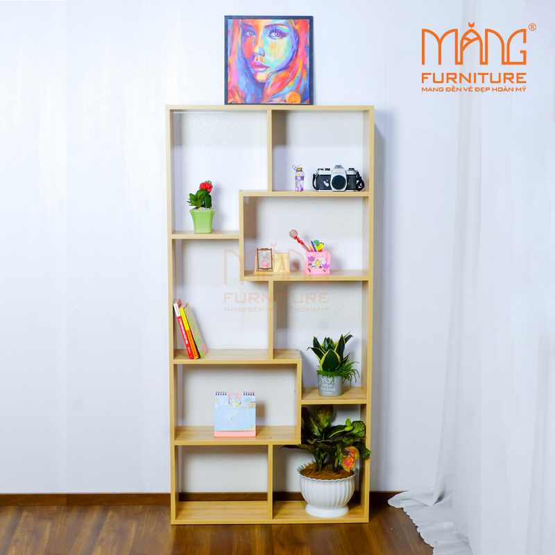[HCM]Kệ sách gỗ để sàn đa tầng thông minh KS04