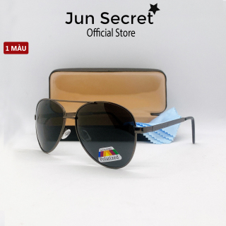 Kính mát nam thời trang Jun Secret gọng kim loại mảnh dáng phi công chống thumbnail