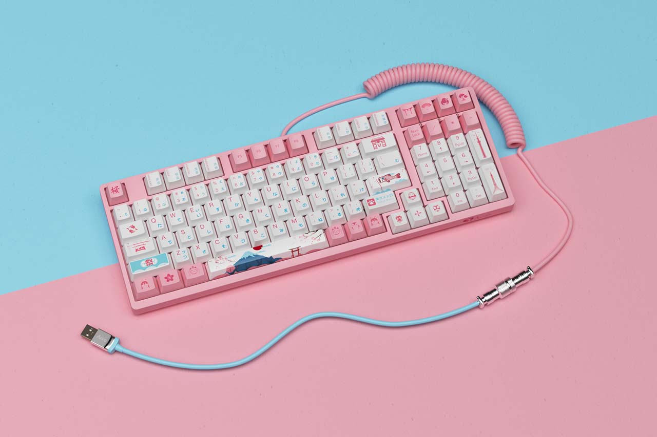 Dây cáp custom AKKO USB Type C (Matcha Red Bean / OceanStar / Midnight / Macaw / Neon /Tokyo)
