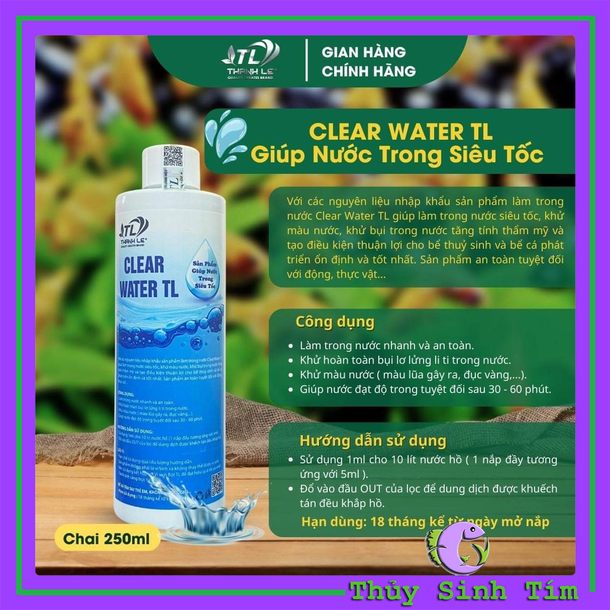 Dung Dịch Làm Trong Nước Siêu Tốc - Clear Water TL