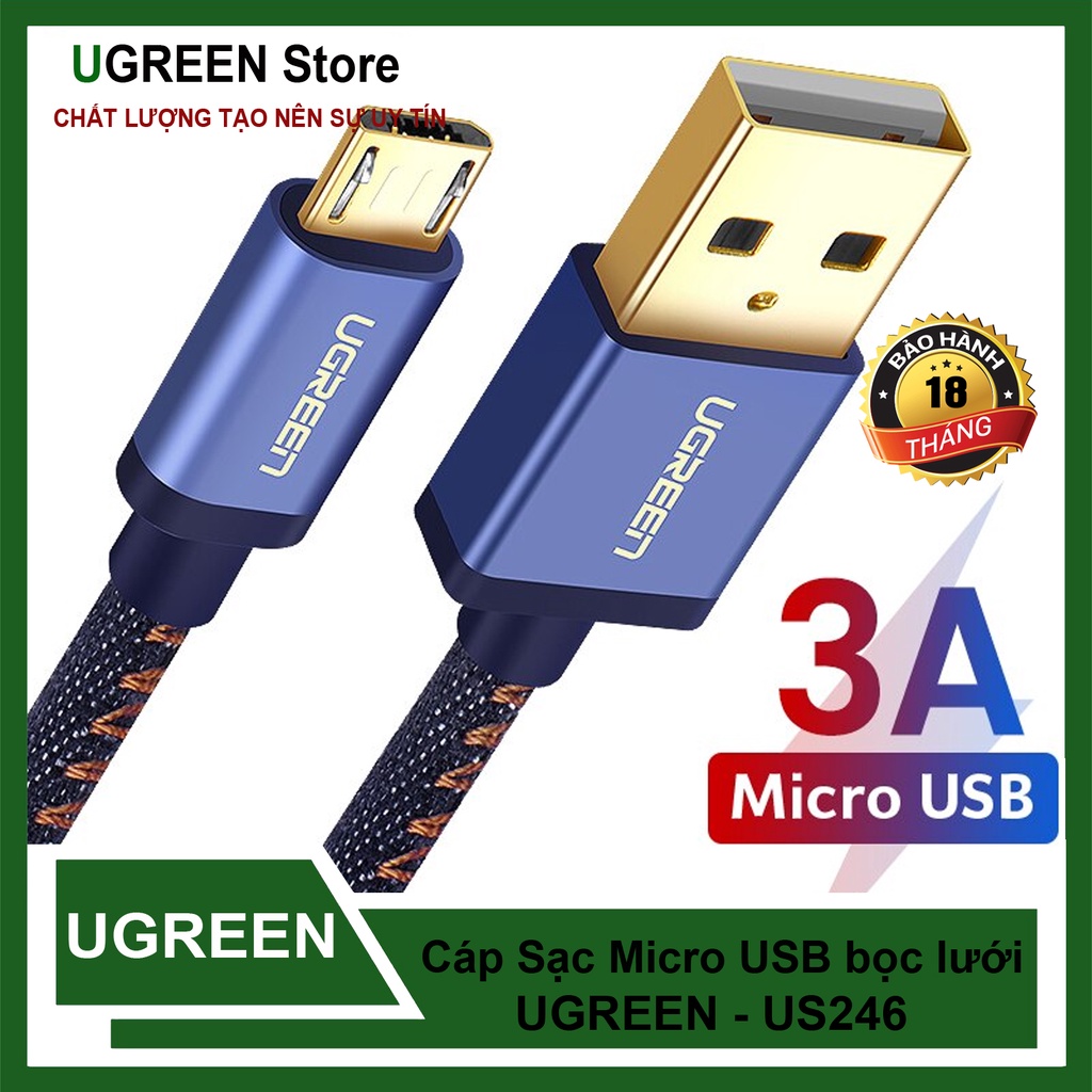 Cáp Micro USB / USB 2.0 chính hãng Ugreen US246