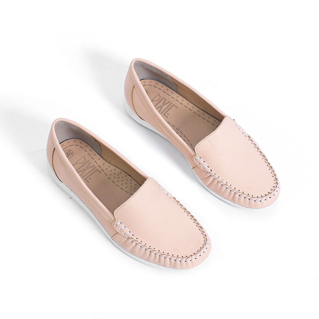 Giày Mọi Moccasin Da Bò Thật Đế Pixie X482