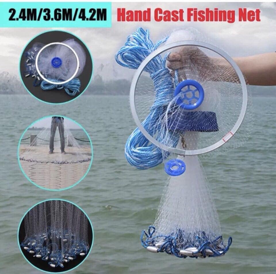 Chài Cá Cước Rút Thái Lan Đánh Cá Bung 3m - 3m6 - 4m2 - 4m8