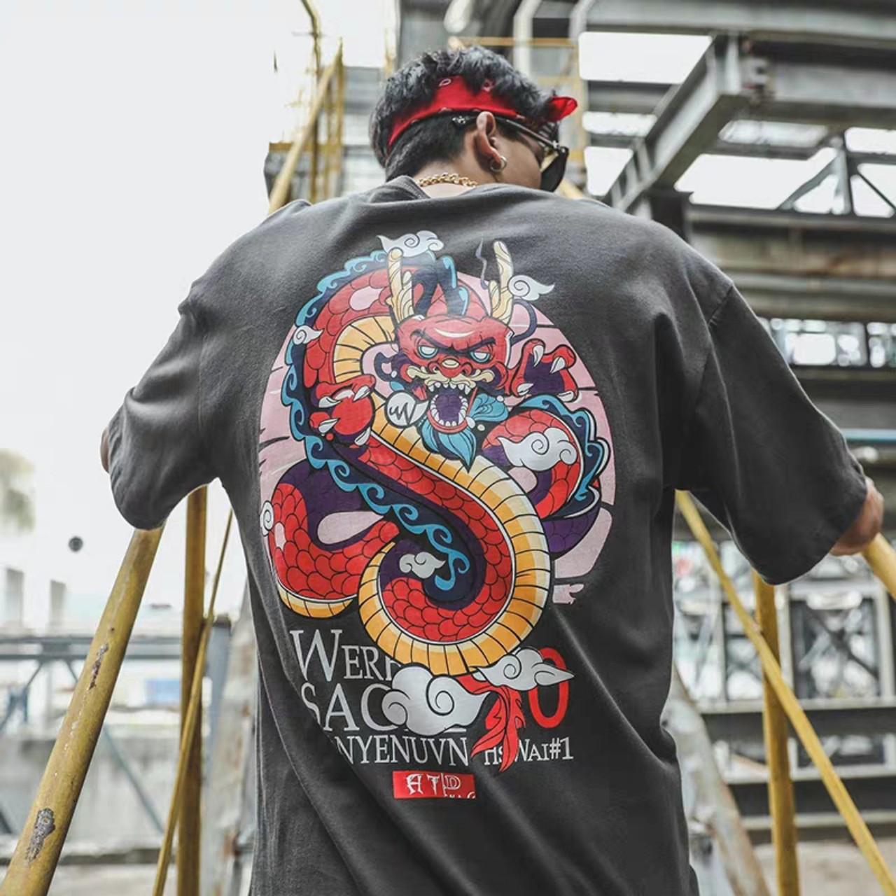 Áo Thun Nam In Hình Rồng Siêu Chất TP04